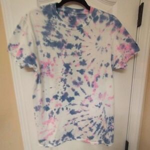 George Short Sleeve Tie-Dye Tee - Blue and Pink